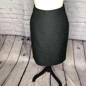 Ann Taylor Factory Dark Green with Metallic Threads Jacquard Pencil Skirt 4
